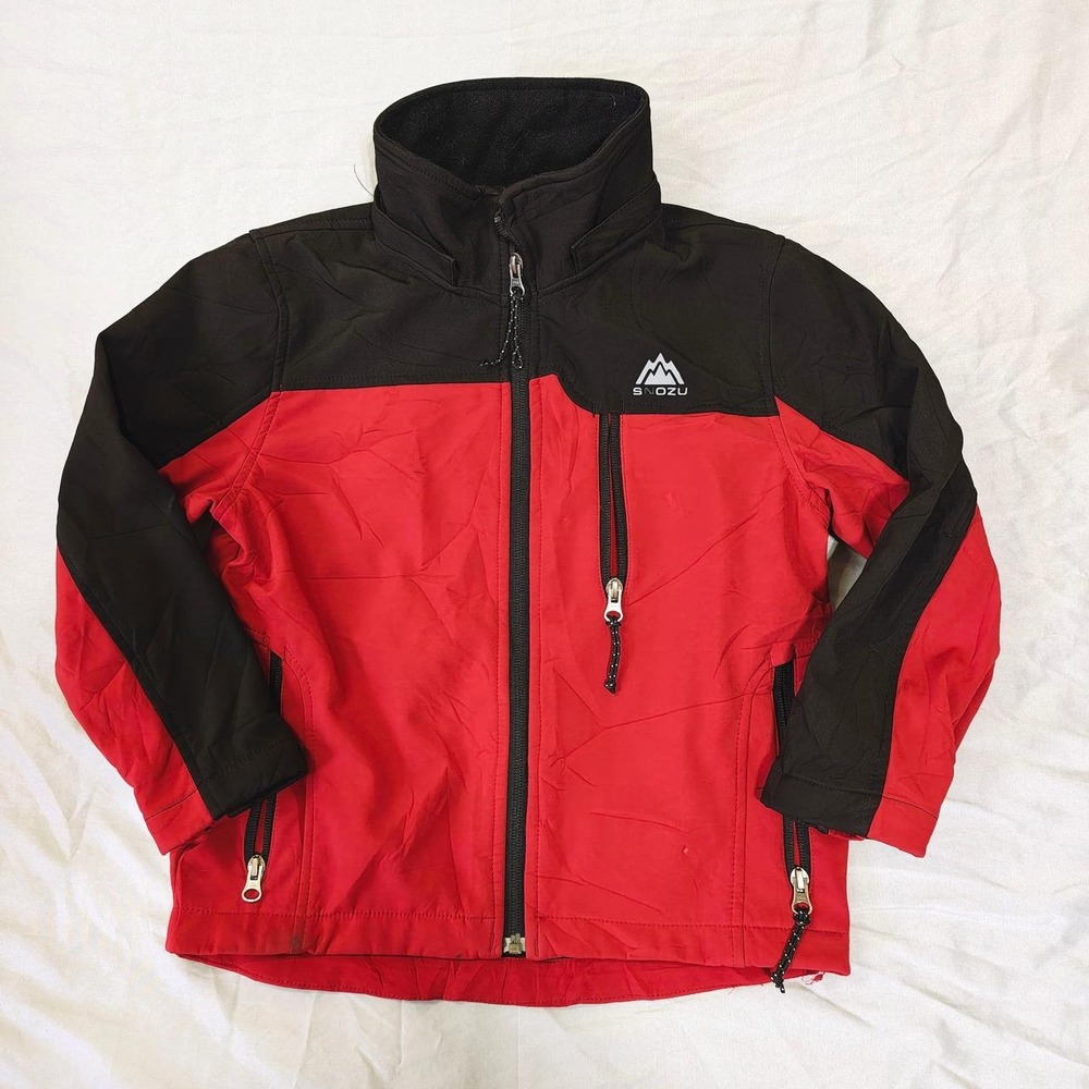 Snozu Extreme Gear Men Red Black Softshell Ski Jacket Size S 7/8 Outdoor Coat
